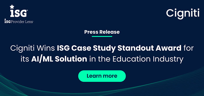 Cigniti is Thrilled to Receive the ISG Case Study Standout Award 
